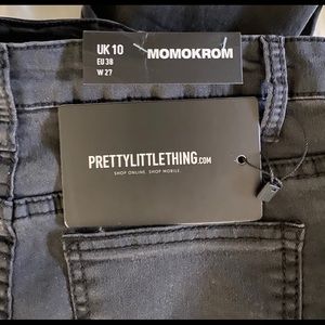 Black PLT skinny ripped jeans